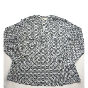Appleseed's pullover silver accent blouse Grandma core size L